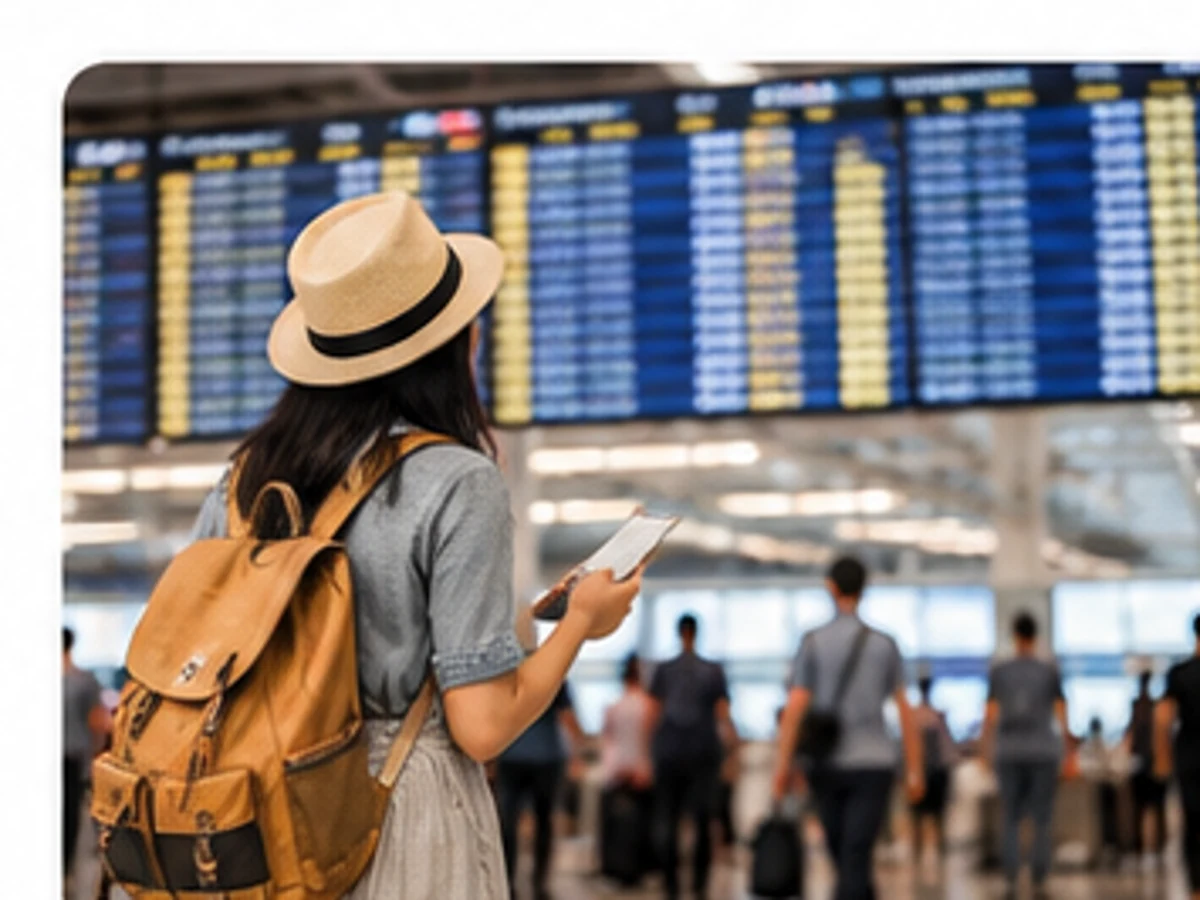 Traveler receiving flight reservation assistance